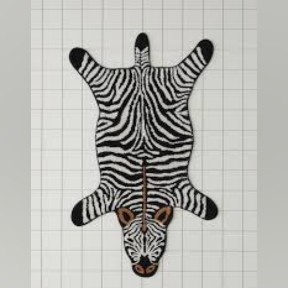NWT UO Zebra Shaped Animal Bath Mat - Picture 1 of 5